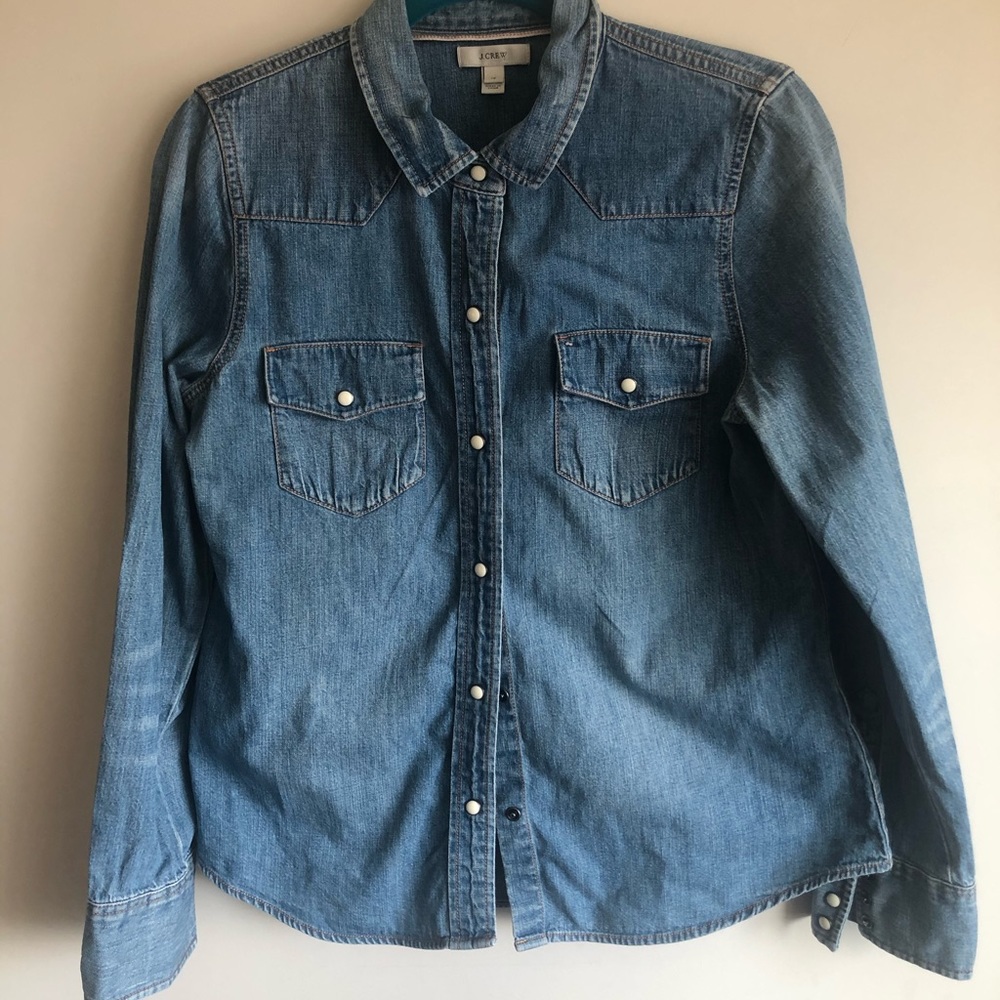 J Crew Women’s Western Chambray/Denim Shirt